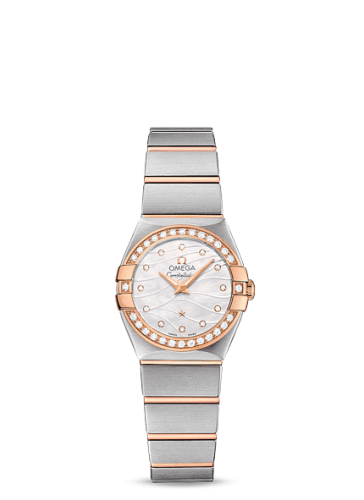Omega Constellation Quartz 24 Brushed Stainless Steel / Red Gold / Diamond / Wavy MOP